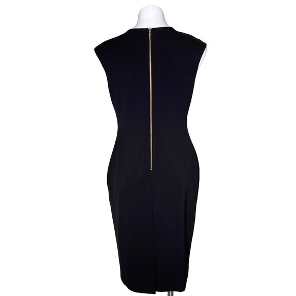 Tahari ASL NWT $169 Black Beaded Knit Cocktail Sheath Dress, Women's Size 8 - Picture 4 of 9